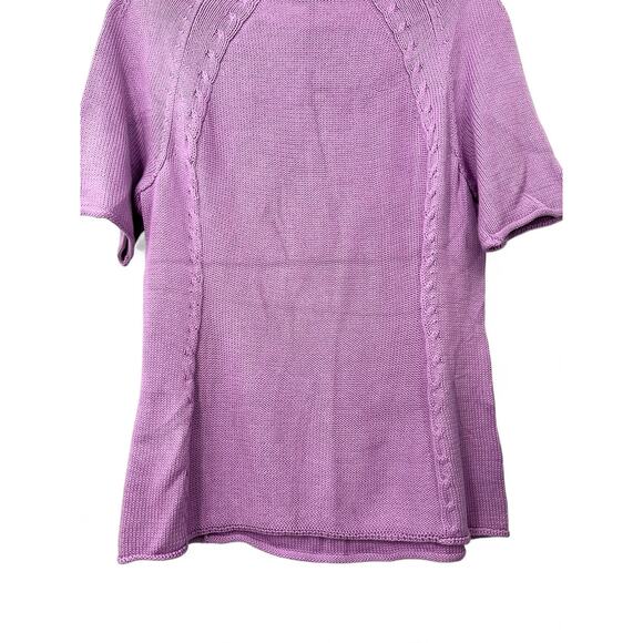 LAFAYETTE 148  | M | Knit Top Short Sleeve Sweater Pullover Lilac Womens Luxury - Picture 4 of 7
